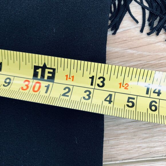 Zara Black Mini Dress with Fringe Sleeves - Picture 13 of 14